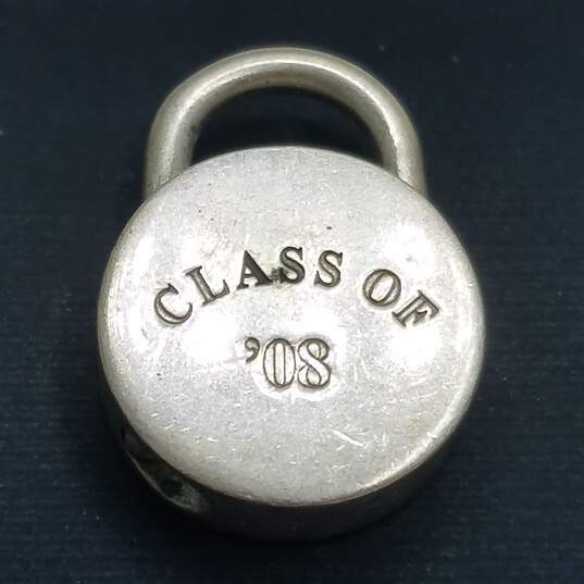 Tiffany & Co. 925 Sterling Class Of 08 Mini Round Padlock Charm W/C.O.A 9.5g image number 2