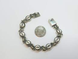 Taxco Mexico 925 Modernist Puffed Bean Linked Chain Bracelet alternative image