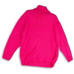 NWT Womens Pink Tight-Knit Long Sleeve Turtleneck Pullover Sweater Size S alternative image