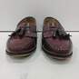 Mens V719 Burgundy Leather Flat Slip On Moc Toe Tasseled Loafer Shoes Size 11 D image number 1