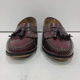 Mens V719 Burgundy Leather Flat Slip On Moc Toe Tasseled Loafer Shoes Size 11 D