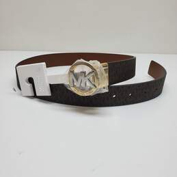 Michael Kors Reversible Leather MK Logo Belt in Brown w/Gold Hardware Size S