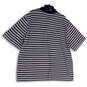 NWT Mens Blue White Striped Short Sleeve Collared Polo Shirt Size 3XL image number 2