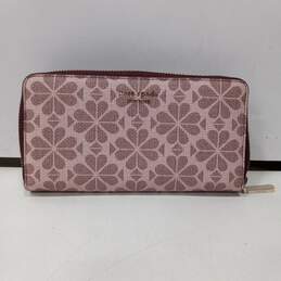Kate Spade Clover Pattern Pink Clutch Wallet