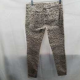 Grey Leopard Print Corduroy Rolled Skinny Jeans Size 27 alternative image