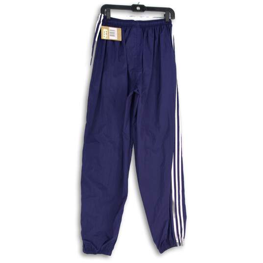 NWT Adidas Womens Blue Pleated Elastic Waist Tapered Leg Track Pants Size XL image number 2
