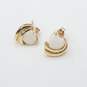 EMA 14K Gold Diamond & Opal Heart Post Earrings 2.1g image number 1
