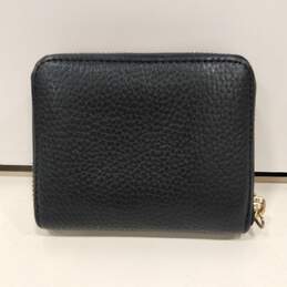 Womens Black Pebble Leather Inner Pockets Card Holder Zip Around Wallet