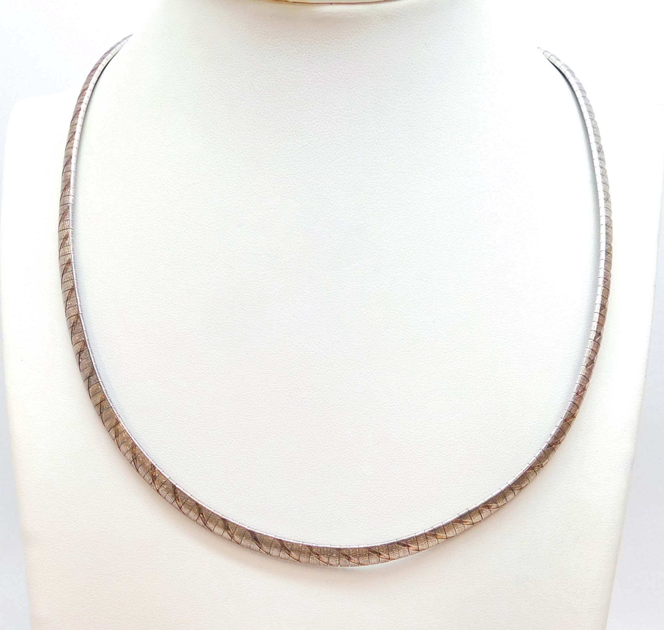 Sterling Silver OMEGA Necklace Round Chain 925 Italy | eBay