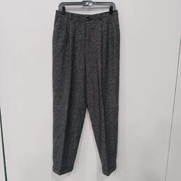 Vintage Lauren Ralph Lauren Women's Dark Gray Lambswool Tweed Pants Size 12