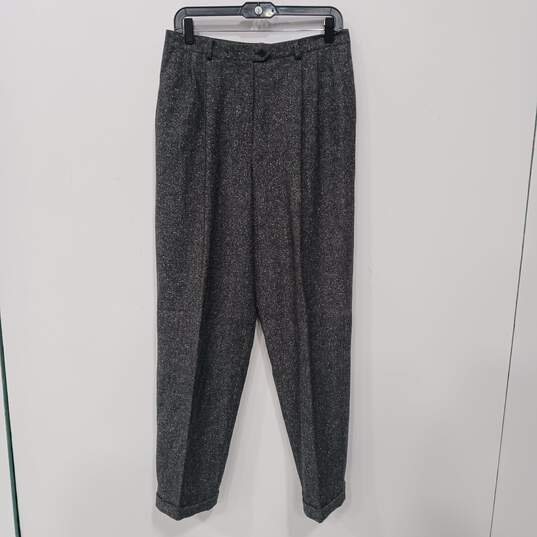Vintage Lauren Ralph Lauren Women's Dark Gray Lambswool Tweed Pants Size 12 image number 1