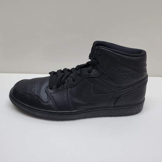 Nike Air Jordan 1 Mid Triple Black Basketball Shoes (554724-091) Men’s image number 3