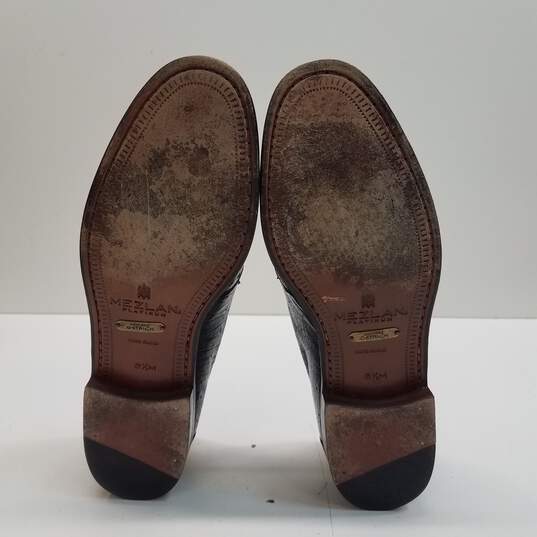 Mezlan Platinum Black Genuine Ostrich Leather Kiltie Loafers Shoes Men's Size 8.5 M image number 5