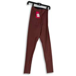 NWT Commando Womens Red High Rise Elastic Waist Pull-On Ankle Leggings Size S