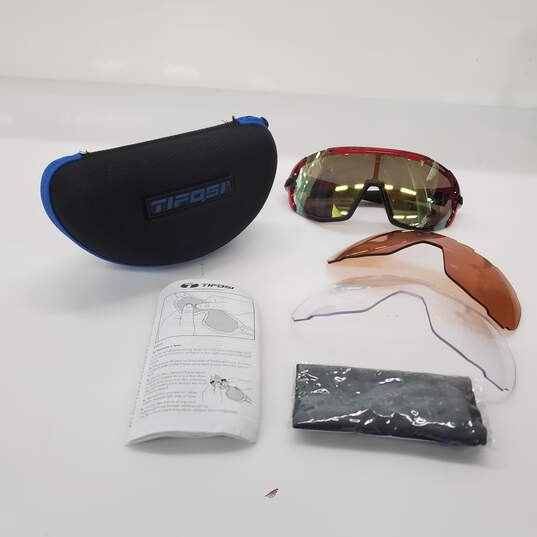 Tifosi Sledge Red Interchangable Lens Sports Sunglasses image number 1