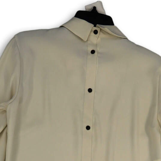 Womens White Long Sleeve Regular Fit Collared Back Button Blouse Top Size 6 image number 4