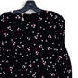 NWT Womens Black Floral Long Sleeve Ruffle Hem Back Zip Sheath Dress Sz 16 image number 4