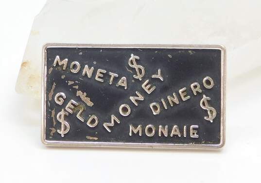 VNTG Anson Silver Tone Moneta Dinero Money Clip image number 1