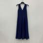 NWT Womens Blue Pleated V-Neck Sleeveless Midi Fit & Flare Dress Size 0 image number 1