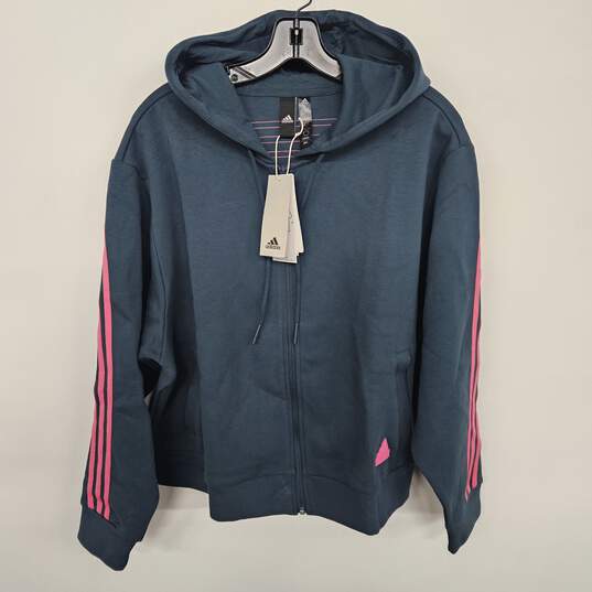 Adidas Blue & Pink Loose Fit Jacket image number 1