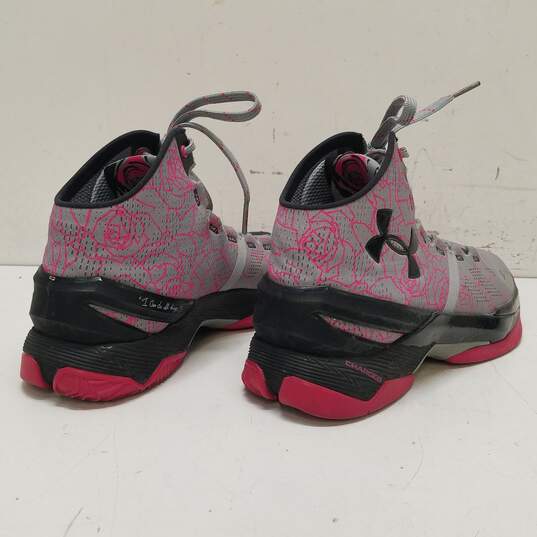 Under Armour Curry 2 Mother's Day Sneakers Grey Pink 8 image number 4
