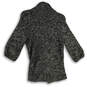Womens Gray Knitted 3/4 Sleeve Shawl Collar Cardigan Sweater Size Small image number 2