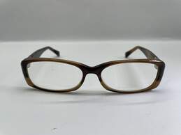 Authentic Womens Brown Full Rim Classic Rectangle Eyeglass Frame