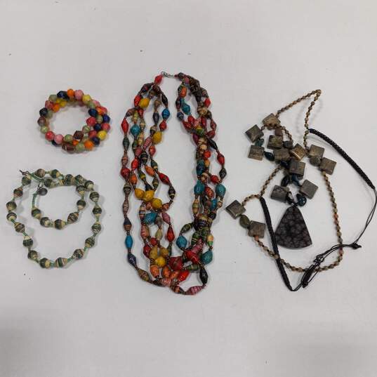 Bundle of Assorted Wooden Beaded Fashion Jewelry image number 1