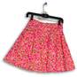 Womens Pink Floral Flat Front Side Zip Stretch Knee-Length Flare Skirt Size 00 image number 1
