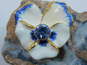 Kenneth Jay Lane White Enamel & Rhinestone Flower Earrings image number 2