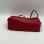 Tutilo Womens Red Leather Inner Pocket Zipper Double Handle Shoulder Bag Purse image number 3
