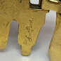 Designer Laurel Burch Gold-Tone Women Figural Hinged Bangle Bracelet image number 4