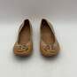 Tory Burch Womens Nude Gold Monogram Round Toe Slip On Ballet Flats Size 8.5 image number 1