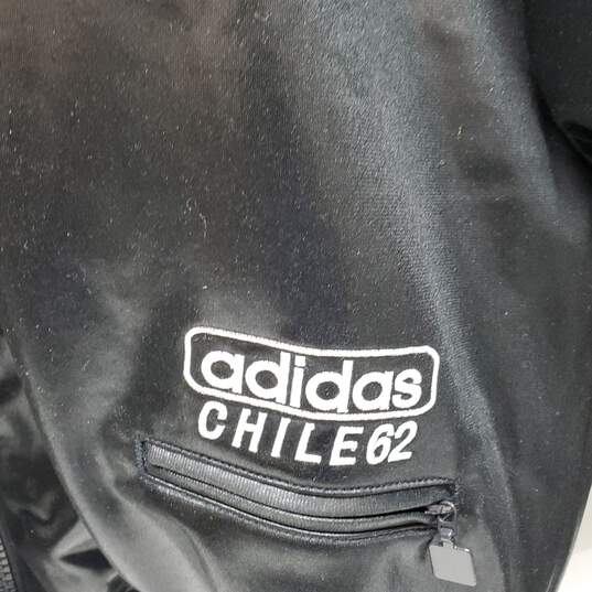 Adidas Shiny Black Track Top Jacket Size Small Chile 62 image number 3