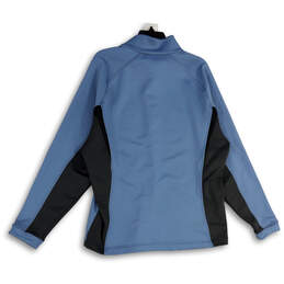 Mens Blue Golf Long Sleeve Mock Neck Quarter Zip Activewear Jacket Size L alternative image
