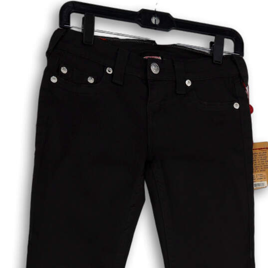 NWT Womens Gray Denim Dark Wash Stretch Pockets Skinny Leg Jeans Size 26 image number 3