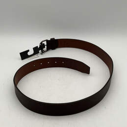 NWT Mens Brown Leather Adjustable Single Tongue Buckle Waist Belt Size 38 alternative image