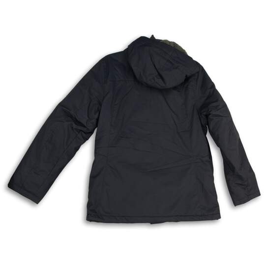L.L.Bean Womens Black Long Sleeve Zipper Pocket Full-Zip Hooded Jacket Size M image number 2