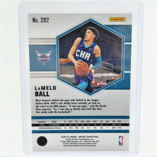 2020-21 LaMelo Ball Panini Mosaic Rookie Charlotte Hornets image number 3