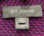 St. John Purple Black Knit 3 Button Padded Blazer image number 8