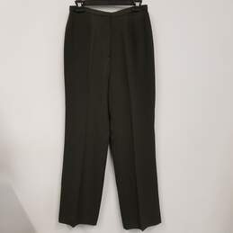 Womens Black Flat Front Pockets Straight Leg Formal Dress Pants Size 42 alternative image