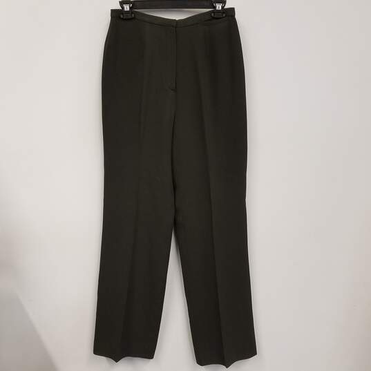 Womens Black Flat Front Pockets Straight Leg Formal Dress Pants Size 42 image number 2