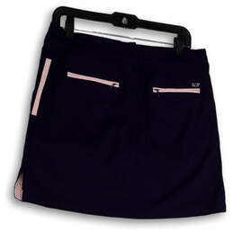 Womens Blue Pink Golf Side Slit Pockets Back Zip Short Athletic Skirt Sz 8 alternative image