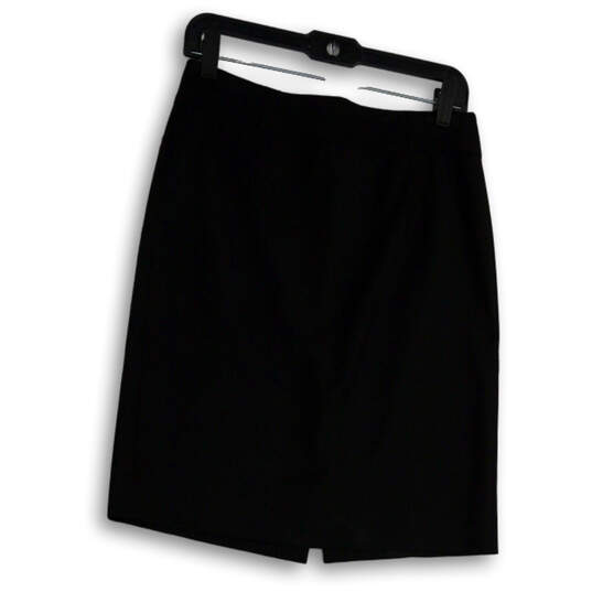 Womens Black Flat Front Back Zip Short Straight And Pencil Skirt Size 4 image number 1