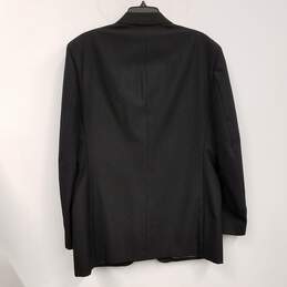 Mens Black Wool Collared Long Sleeve Single Breasted Blazer Jacket Size 42L alternative image
