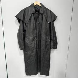 Leather Gallery Men's Black Duster Trenchcoat Size Not Marked