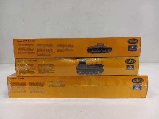 Set Of Testors Model Vehicles Armored Car, Panzer KPFW IB, Steyr Tractor RSO/1 IOB image number 5