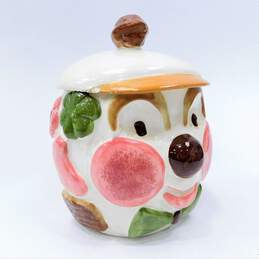 Vintage Los Angeles Pottery Cookies All Over Clown Face Ceramic Cookie Jar