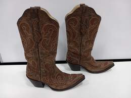 Coral Women's Studded Brown Cowboy Boots Size 9M alternative image