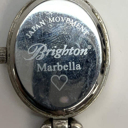 Designer Brighton Marbella Silver-Tone Charm Toggle Quartz Wristwatch image number 4